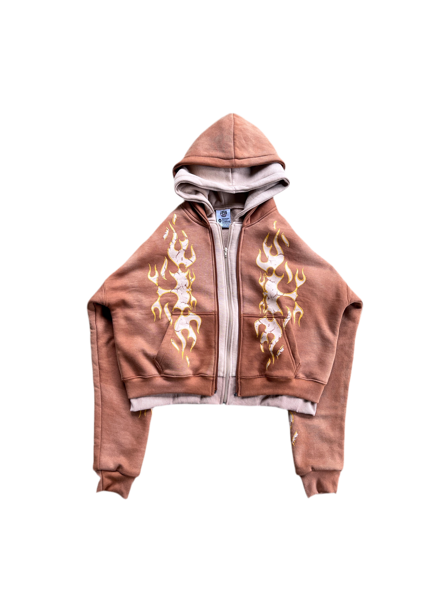 “Coffeebean brown” double zip up